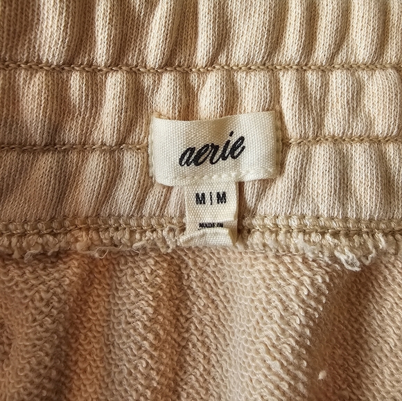 Aerie Size Medium Pull On Fleece Mini Skirt Pockets Butter Khaki Color Casual - Picture 5 of 10
